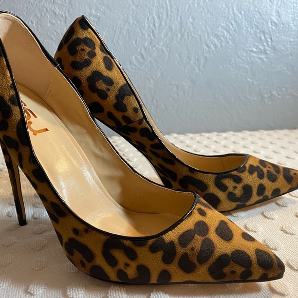 FSJ Women Sexy Leopard Printed Dress Shoes Pointy Toe High Heels Stilettos Pumps - Picture 14 of 14